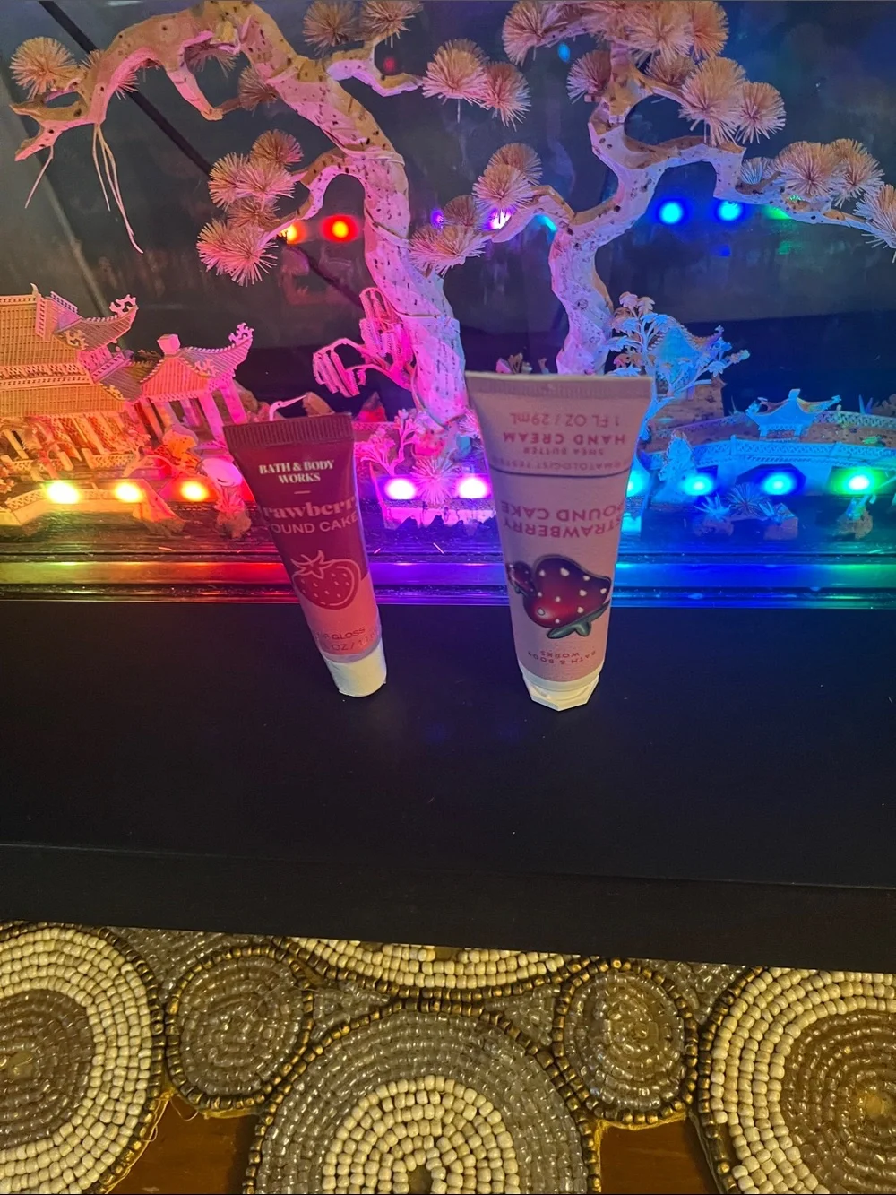 Bath & Body Works Strawberry Pound Cake Lip Duo - Pink and White